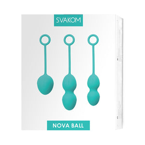 SVAKOM Nova Weighted Kegel Exercise Ball Set - Turquoise (3 Pack)