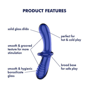 SATISFYER Double Ended Crystal Glass Dildo - Light Blue