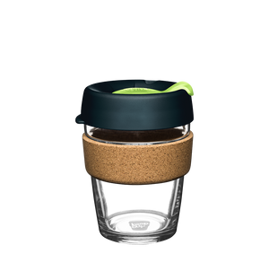 KeepCup Reusable Coffee Cup - Brew Glass & Cork - Medium 12oz Green (Deep)