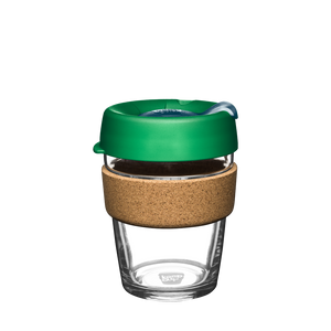 KeepCup Reusable Coffee Cup - Brew Glass & Cork - Medium 12oz Green (Elm)