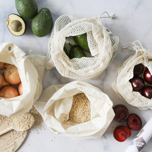 Organic Cotton Mixed Set Produce Bags (4 Pack)-out & about-MintEcoShop