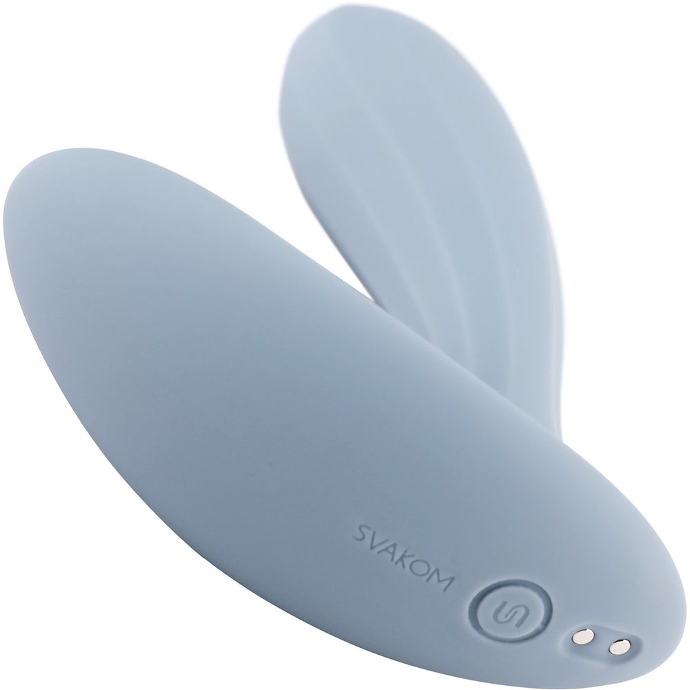 SVAKOM Erica Wearable Dual Vibrator - Dusty Blue (App Controlled)