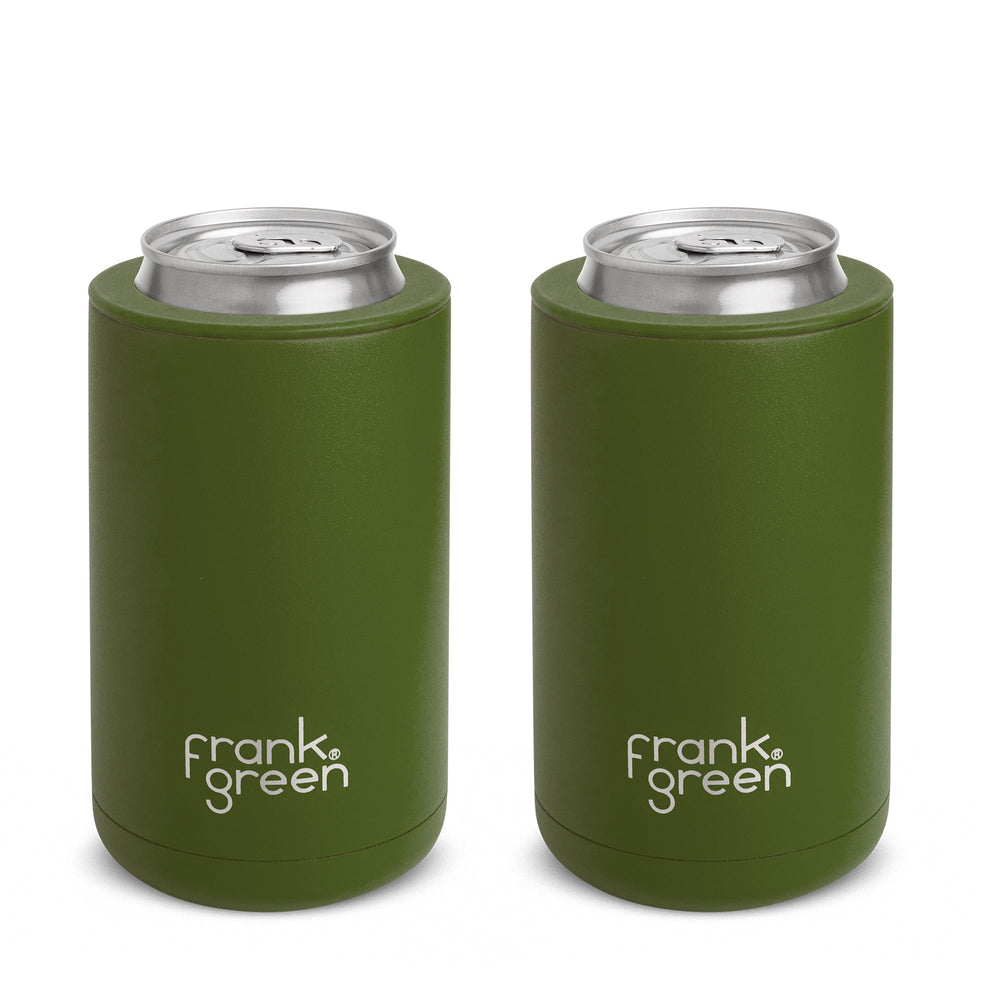 Frank Green 3-in-1 Insulated Stubby Holder & Tumbler with Lid 425ml (15oz) - Khaki Green Duo (2 Pack)