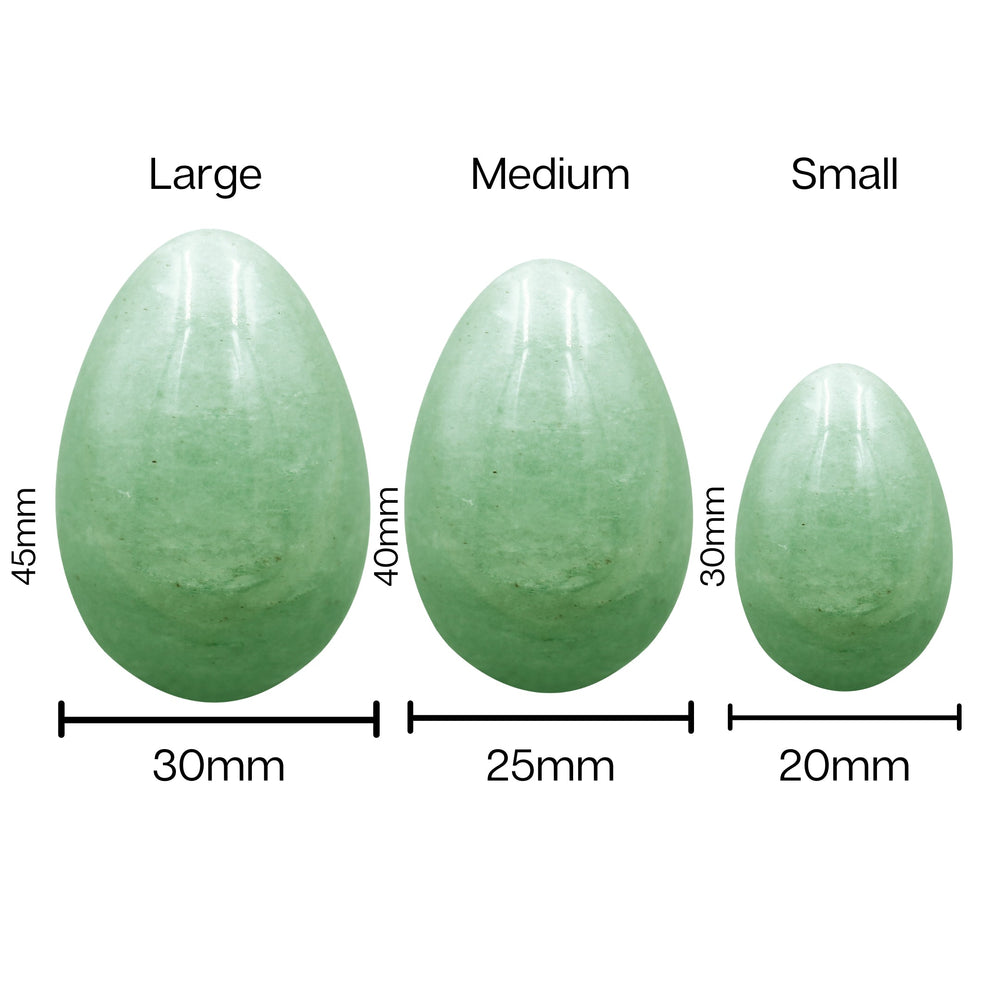 PRECIOUS GEMS Yoni Egg Set - Green Aventurine Drilled (Set of 3)