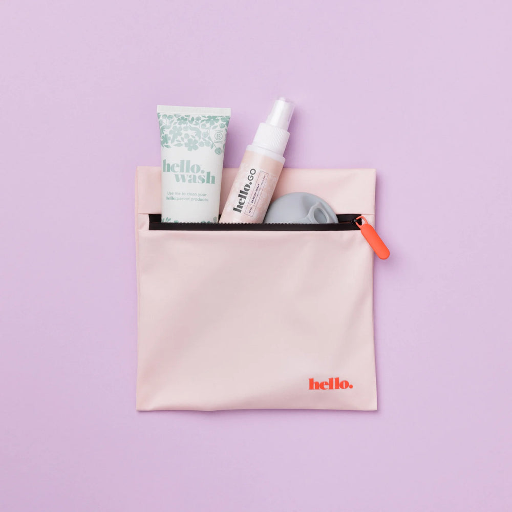 HELLO Waterproof Period Wet Bag - Pink