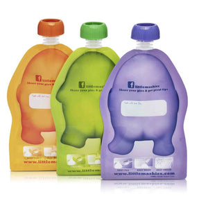 Little Mashies Reusable Squeeze Food Pouch - Assorted Designs (10 Pack)
