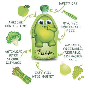 Little Mashies Reusable Squeeze Food Pouch - Purple (2 Pack)