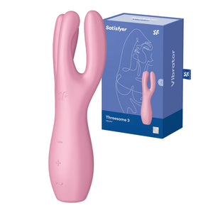 SATISFYER Threesome 3 Clitoral and Labia Stimulator - Pink