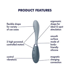 SATISFYER Flex 3 Bendable G-Spot & Rabbit Massager - Grey