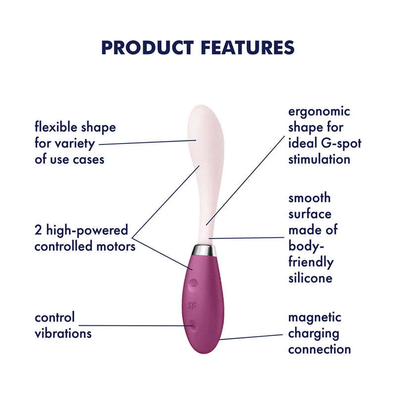 SATISFYER Flex 3 Bendable G-Spot & Rabbit Massager - Red