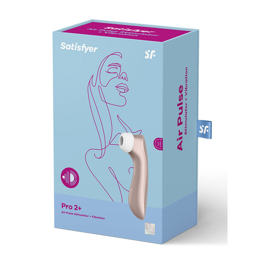 SATISFYER Pro 2 Plus Air Pulse Clitoral Stimulator & Vibrator - Rose Gold