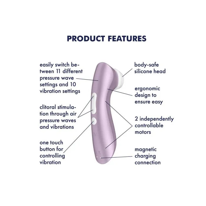 Satisfyer Pro 2 Plus Air Pulse Clitoral Stimulator & Vibrator - Violet