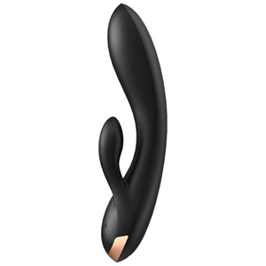 SATISFYER Double Flex Rabbit Vibrator (App Controlled) - Black