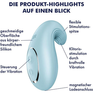 SATISFYER Dipping Delight Lay-On Massager - Light Blue