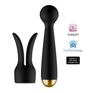 SVAKOM Emma Neo Interactive Heated Massage Wand Vibrator (App, Video & Webcam Interactive Control) - Black