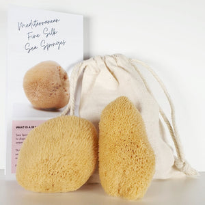 Unbleached Mediterranean Fine Silk Sponges (Pack of 2)