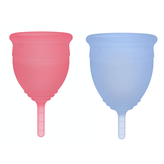Saalt Menstrual Cup Duo Pack Original - Small Himalayan Pink & Regular Ocean Blue
