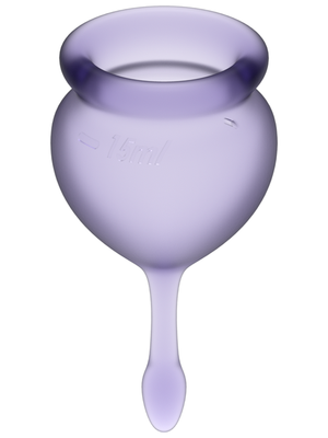 SATISFYER Menstrual Cup with Tab Stem - Lilac Purple (2 Pack)