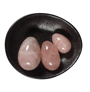 PRECIOUS GEMS Yoni Egg Set - Rose Quartz Undrilled (Set of 3)
